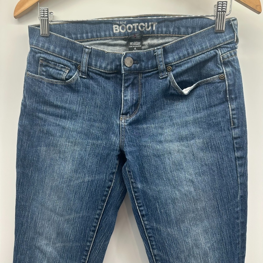 New York & Company Jeans Womens 4P Blue Denim Stretch‎ Bootcut Low Rise 5-Pocket